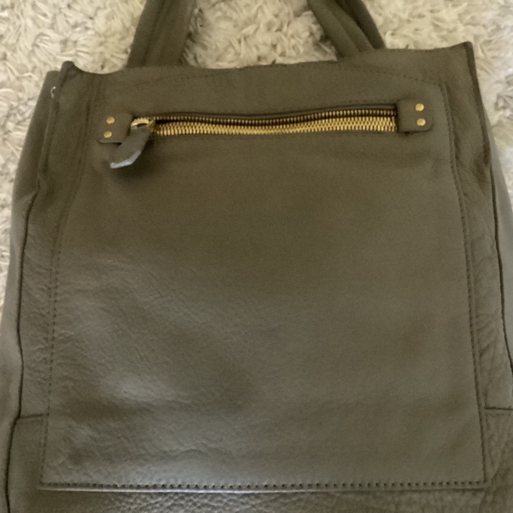 JCrew Leather Tote Gray